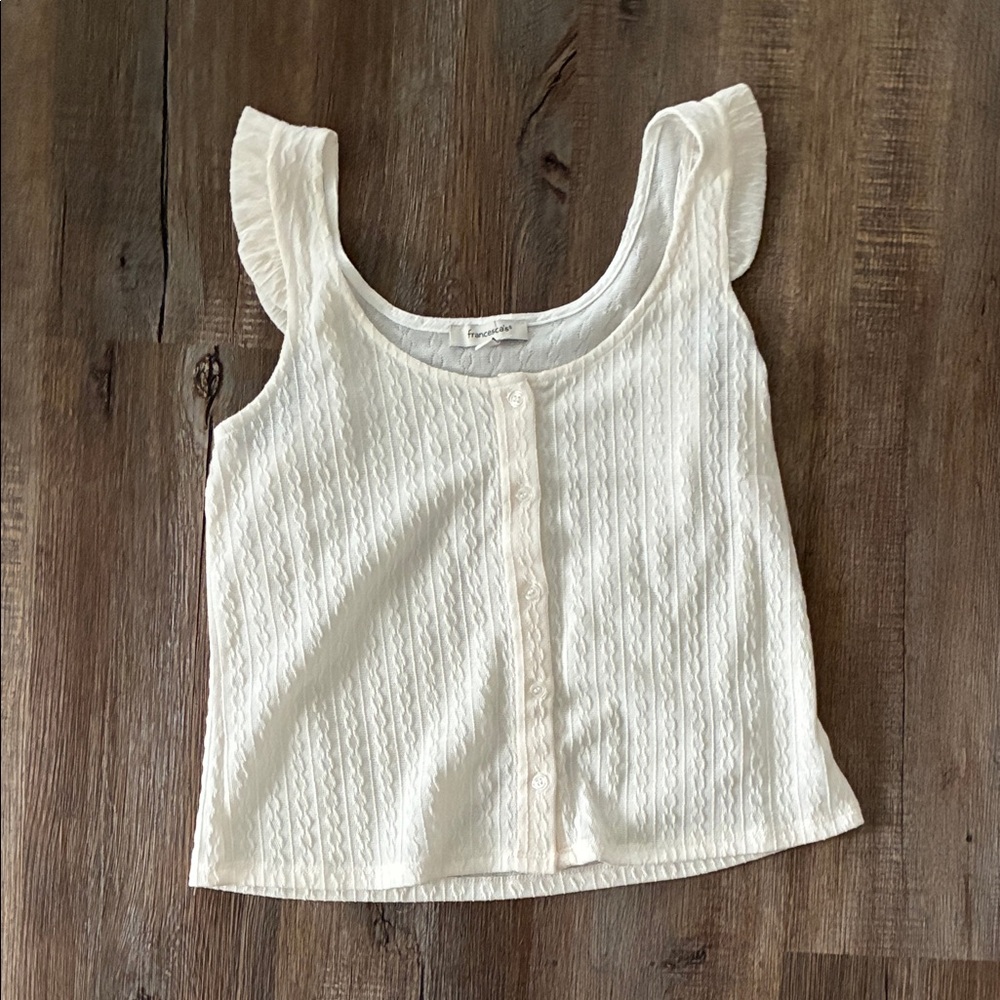 Francesca's Collections Cream Textured Top